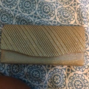 Shimmery gold clutch